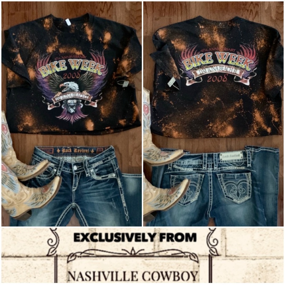 Daytona Bike Week Bleached Cropped T-shirt